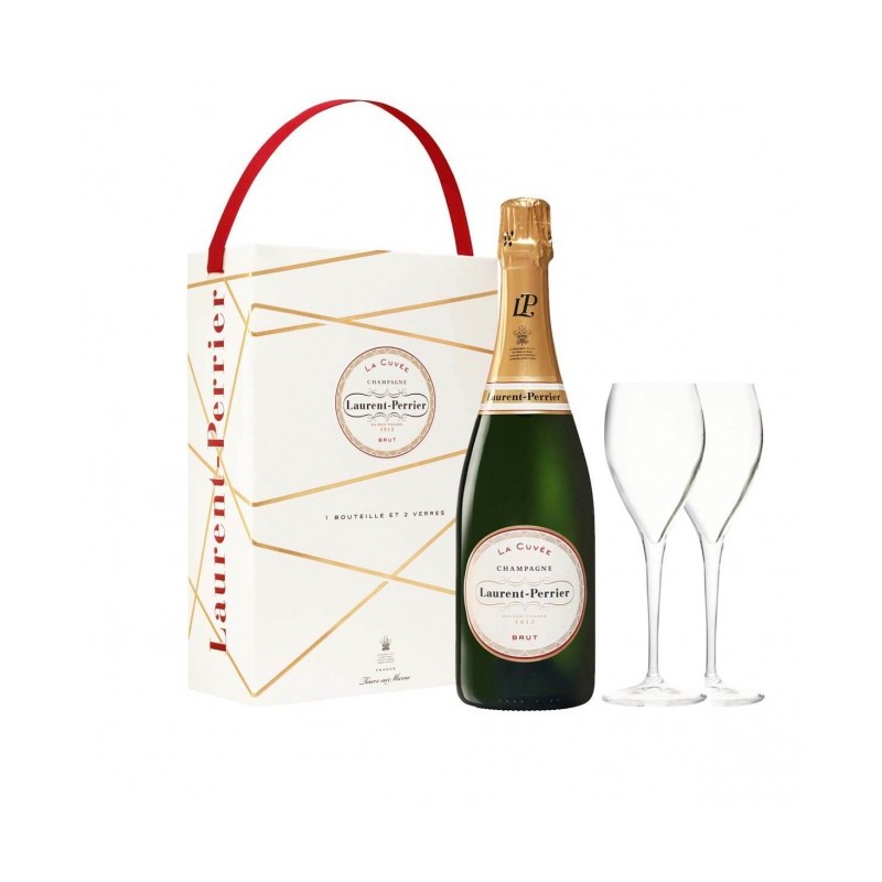 Coffret Laurent Perrier Brut La Cuvée avec 2 Verres